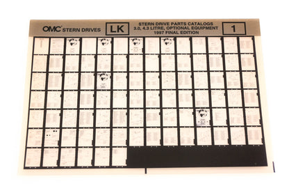 OMC XZA020-42 1997 Final Edition Parts Catalog 3.0, 4.3 Litre & Optional Equipment #1 Microfiche