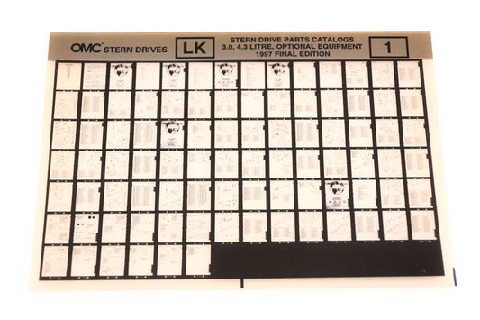 OMC XZA020-42 1997 Final Edition Parts Catalog 3.0, 4.3 Litre & Optional Equipment #1 Microfiche