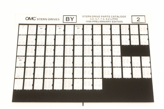 OMC XZA020-43 1998 Preliminary Edition Parts Catalog 5.0, 5.7, 7.4, 8.2L #2 Microfiche