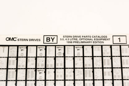 OMC XZA020-44 1998 Preliminary Edition Parts Catalog 3.0, 4.3L & Optional Equipment #1 Microfiche
