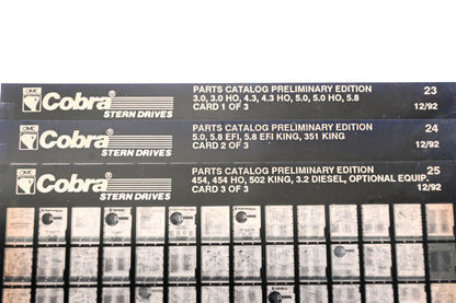 OMC XZA020-49 Cobra 12/1992 Preliminary Edition Parts Catalog #23,24,25 Microfiche Lot