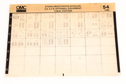 OMC XZA020-52 7/1985 Final Edition Parts Catalog #54 Microfiche