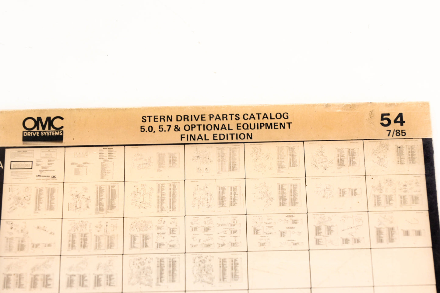 OMC XZA020-52 7/1985 Final Edition Parts Catalog #54 Microfiche