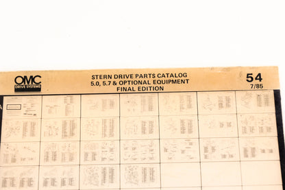 OMC XZA020-52 7/1985 Final Edition Parts Catalog #54 Microfiche