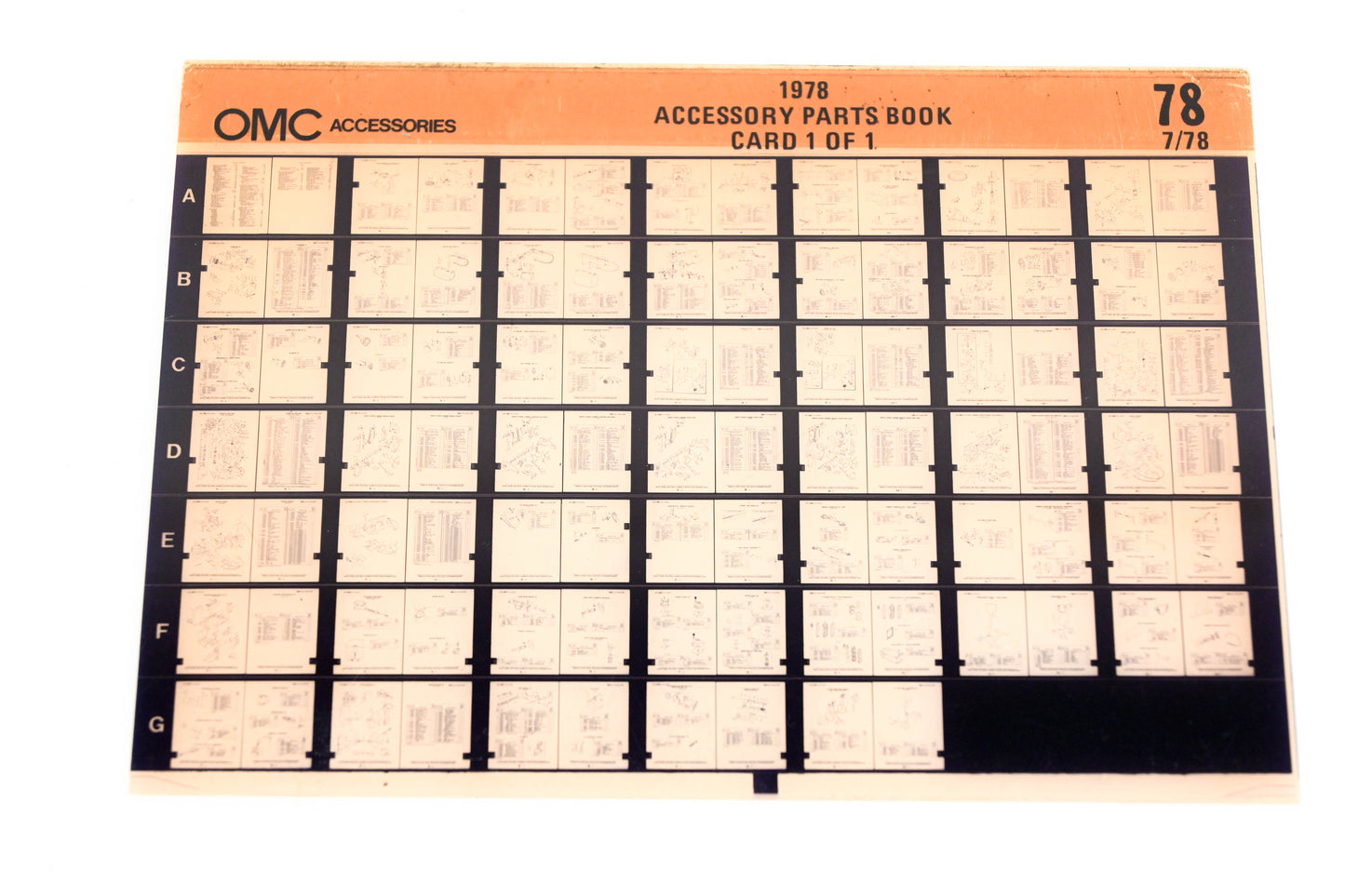 OMC XZA020-71 1977 Accessory Parts Catalog #78 Microfiche