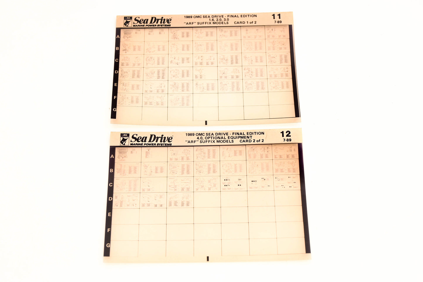 OMC XZA020-73 1989 Sea Drive Final Edition #11,12 Microfiche Lot