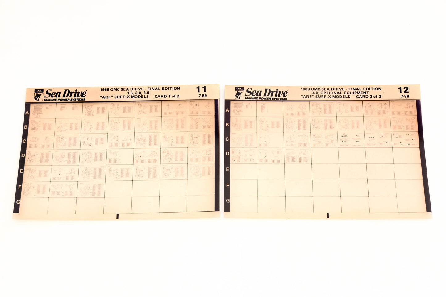 OMC XZA020-73 1989 Sea Drive Final Edition #11,12 Microfiche Lot