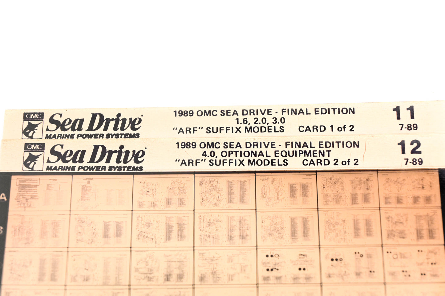 OMC XZA020-73 1989 Sea Drive Final Edition #11,12 Microfiche Lot