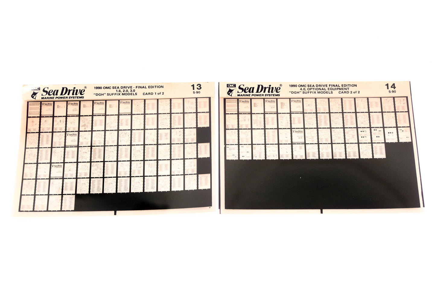 OMC XZA020-74 1990 Sea Drive Final Edition #13,14 Microfiche Lot