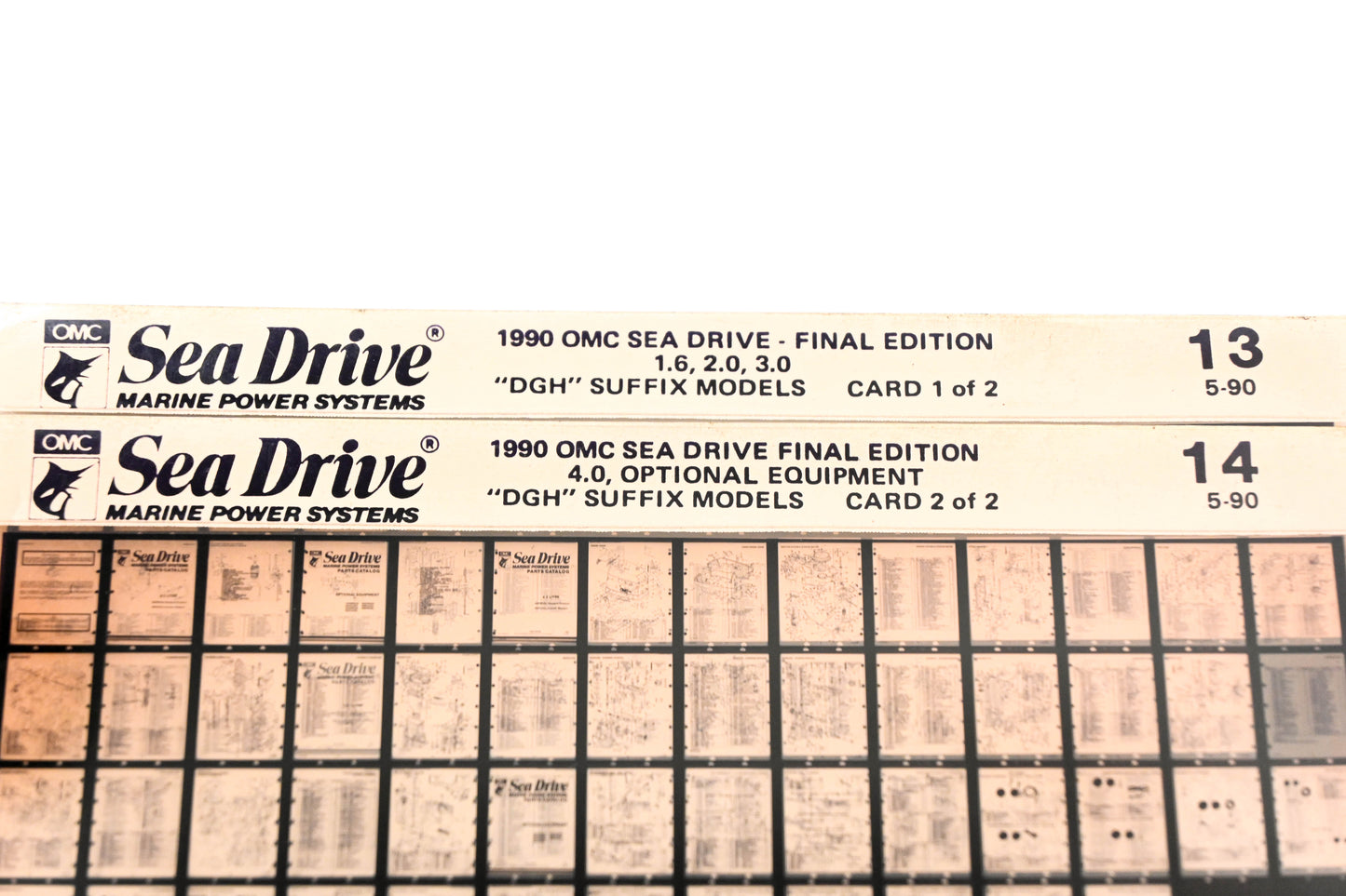 OMC XZA020-74 1990 Sea Drive Final Edition #13,14 Microfiche Lot