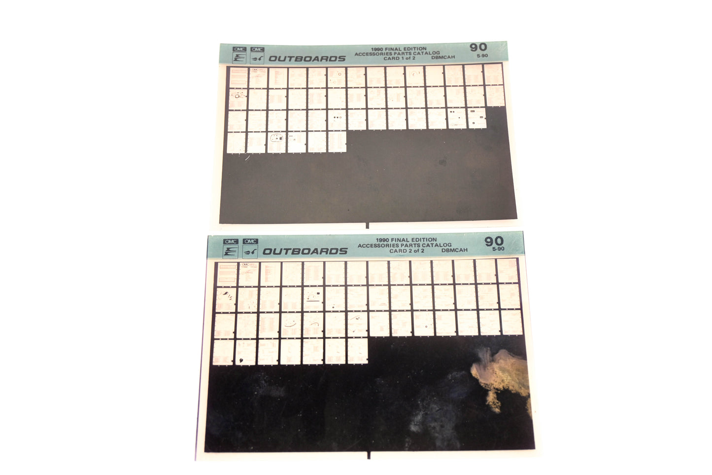 OMC XZA020-75 1990 Final Edition Accessories Parts Catalog #90 1&2 Microfiche Lot