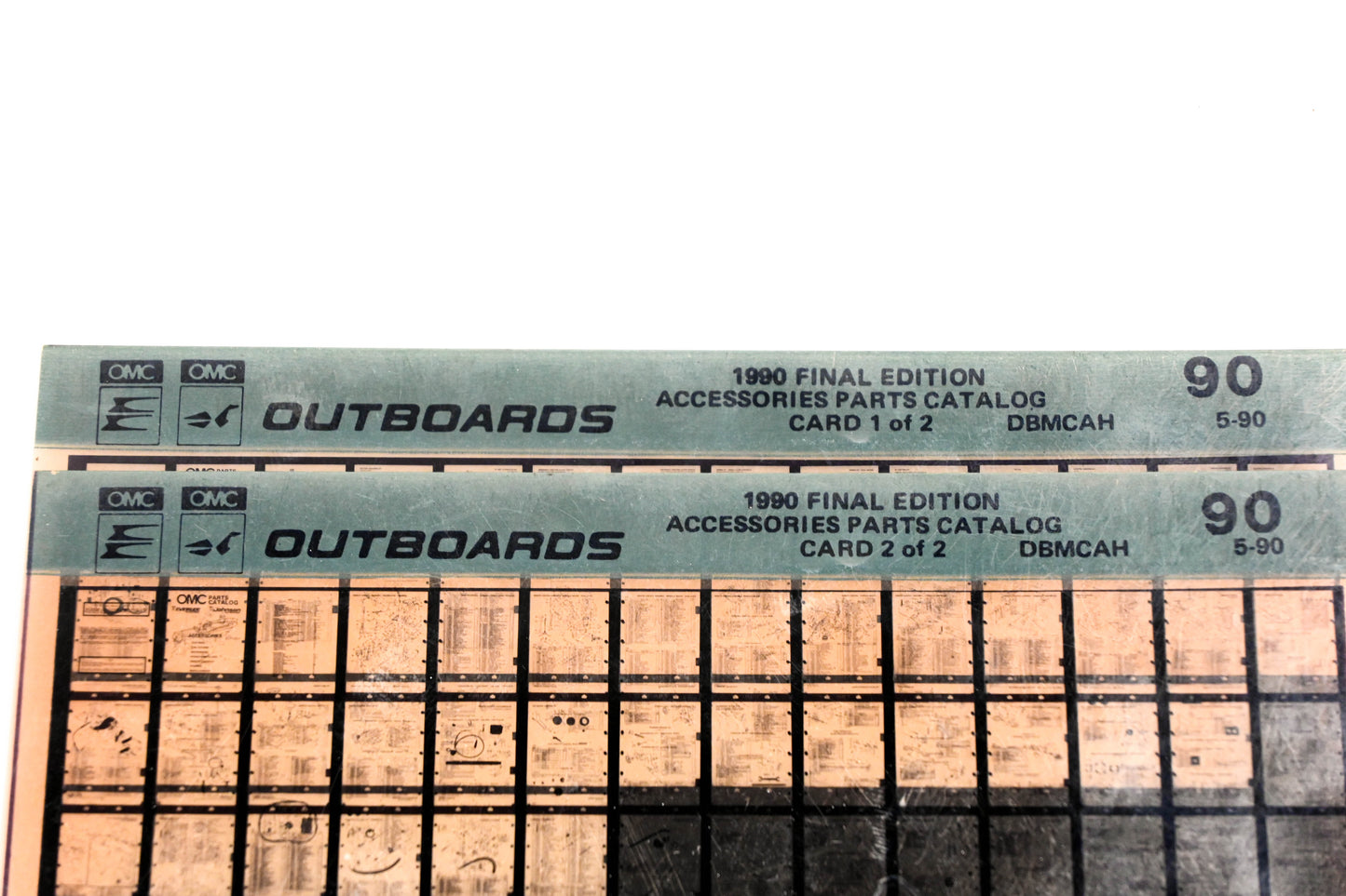 OMC XZA020-75 1990 Final Edition Accessories Parts Catalog #90 1&2 Microfiche Lot