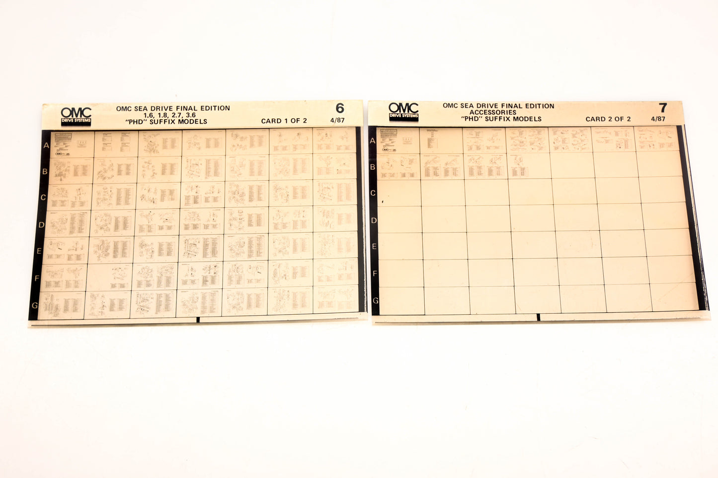 OMC XZA020-76 Sea Drive 4/1987 Final Edition #6,7 Microfiche Lot