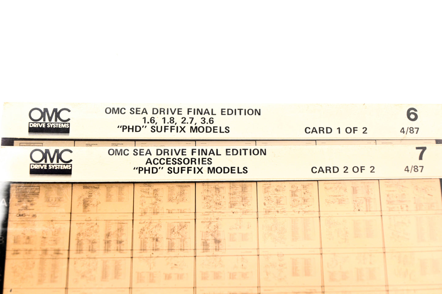 OMC XZA020-76 Sea Drive 4/1987 Final Edition #6,7 Microfiche Lot