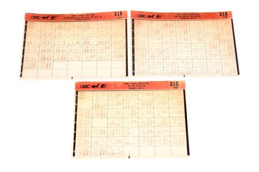 OMC XZA020-77 1981 Final Edition #91A/B/C Microfiche Lot