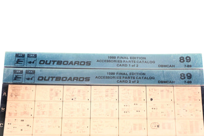 OMC XZA020-78 1989 Final Edition Accessories Parts Catalogs #89 1& 2 Microfiche Lot