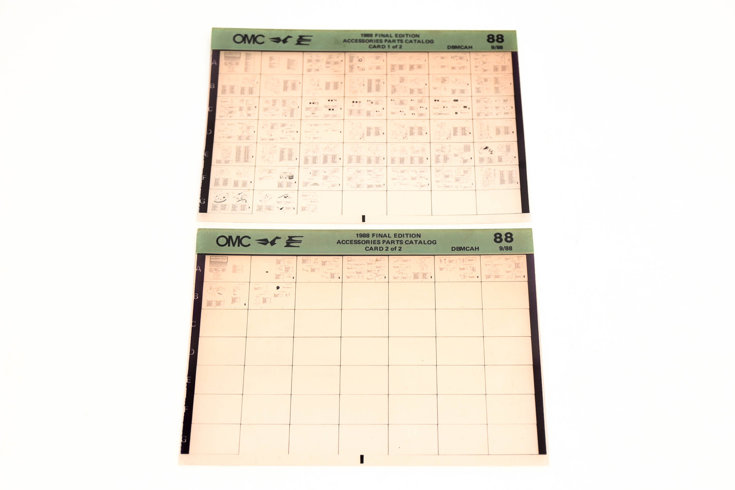 OMC XZA020-79 1988 Final Edition Accessories Parts Catalog #88 1&2 Microfiche Lot