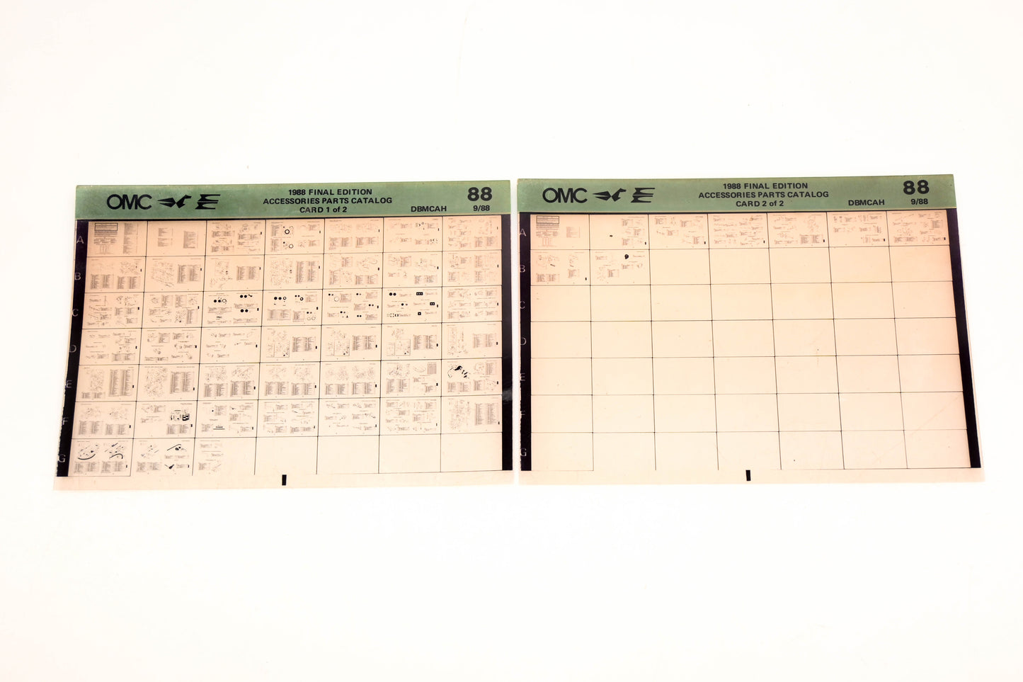 OMC XZA020-79 1988 Final Edition Accessories Parts Catalog #88 1&2 Microfiche Lot