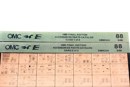 OMC XZA020-79 1988 Final Edition Accessories Parts Catalog #88 1&2 Microfiche Lot