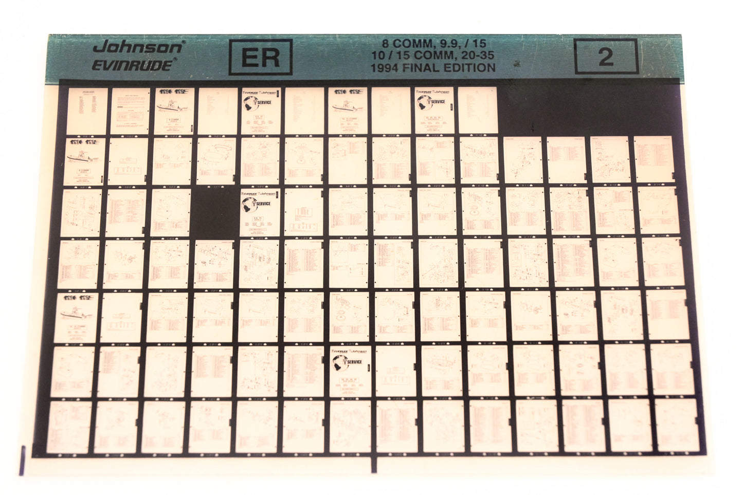 Johnson Evinrude XZA020-81 1994 Final Edition 8 Comm, 9.9/15, 10/15 Comm, 20-35 #2 Microfiche