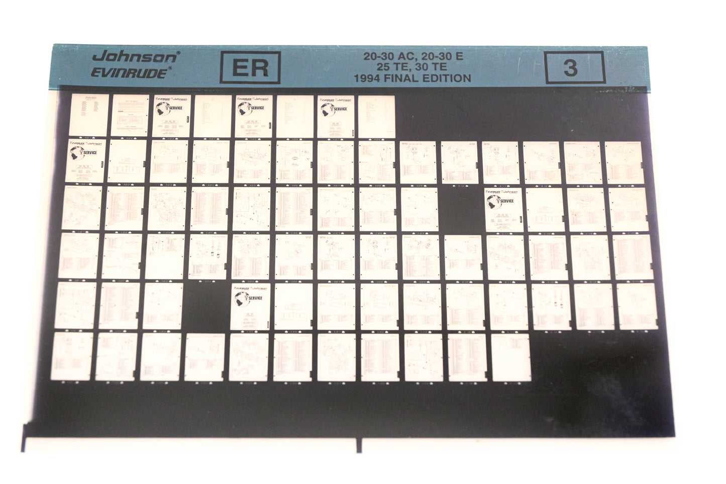 Johnson Evinrude XZA020-82 1994 Final Edition 20-30 AC, 20-30 E, 25 TE, 30 TE #3 Microfiche