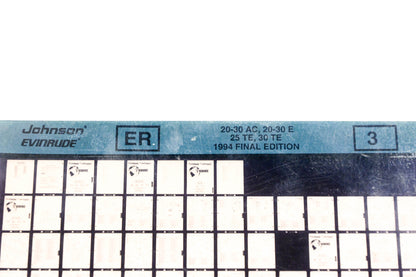 Johnson Evinrude XZA020-82 1994 Final Edition 20-30 AC, 20-30 E, 25 TE, 30 TE #3 Microfiche