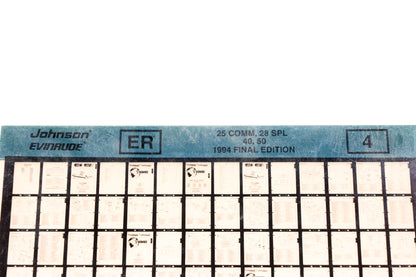 Johnson Evinrude XZA020-83 1994 Final Edition 25 Comm, 28 SPL, 40, 50 #4 Microfiche
