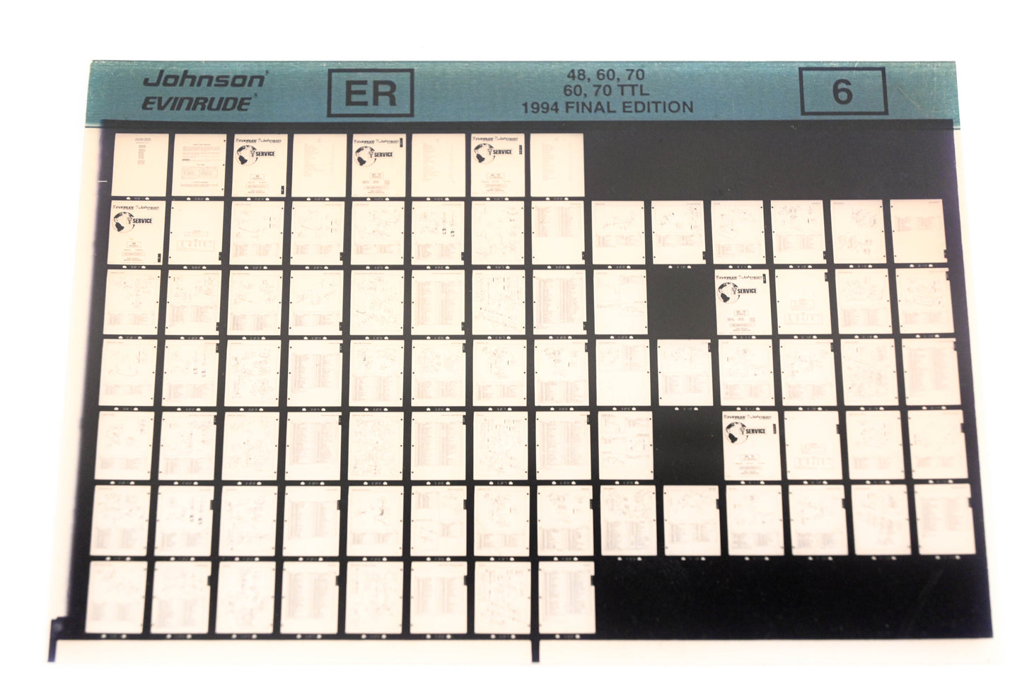 Johnson Evinrude XZA020-85 1994 Final Edition 48, 60, 70, 60/70 TTl #6 Microfiche