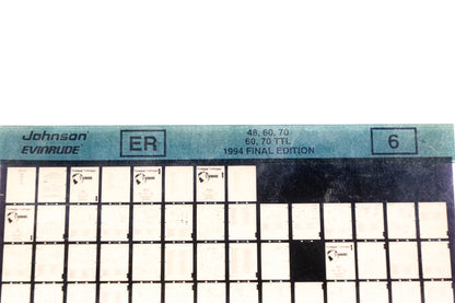 Johnson Evinrude XZA020-85 1994 Final Edition 48, 60, 70, 60/70 TTl #6 Microfiche