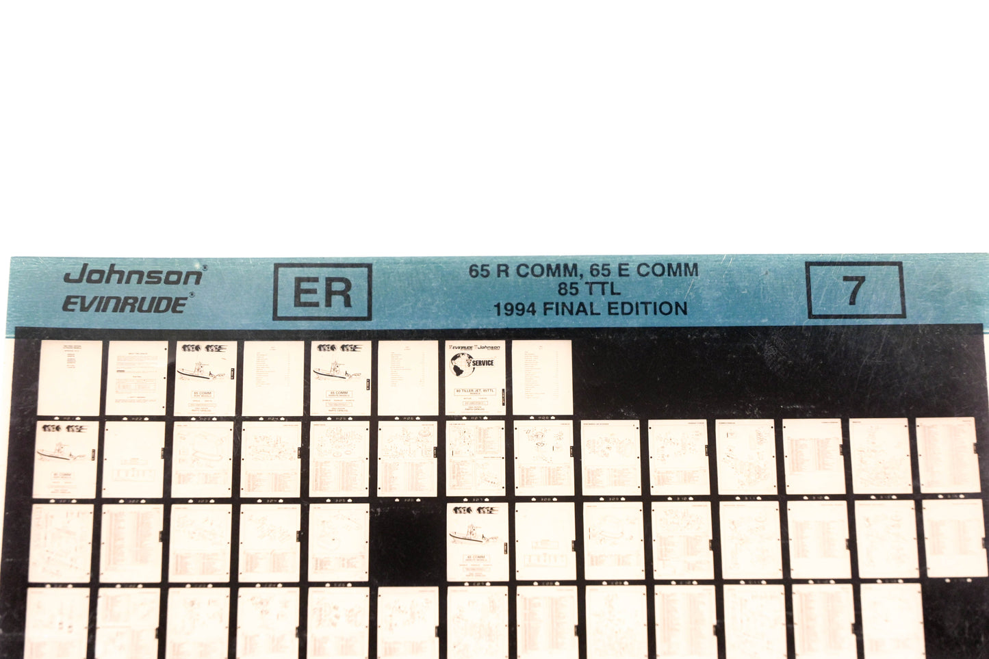 Johnson Evinrude XZA020-86 1994 Final Edition 65 R Comm, 65 E Comm, 85 TTL #7 Microfiche