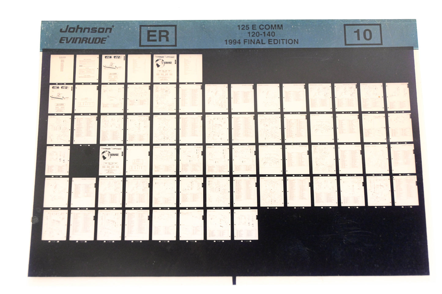 Johnson Evinrude XZA020-89 1994 Final Edition 125 E Comm, 120-140 #10 Microfiche