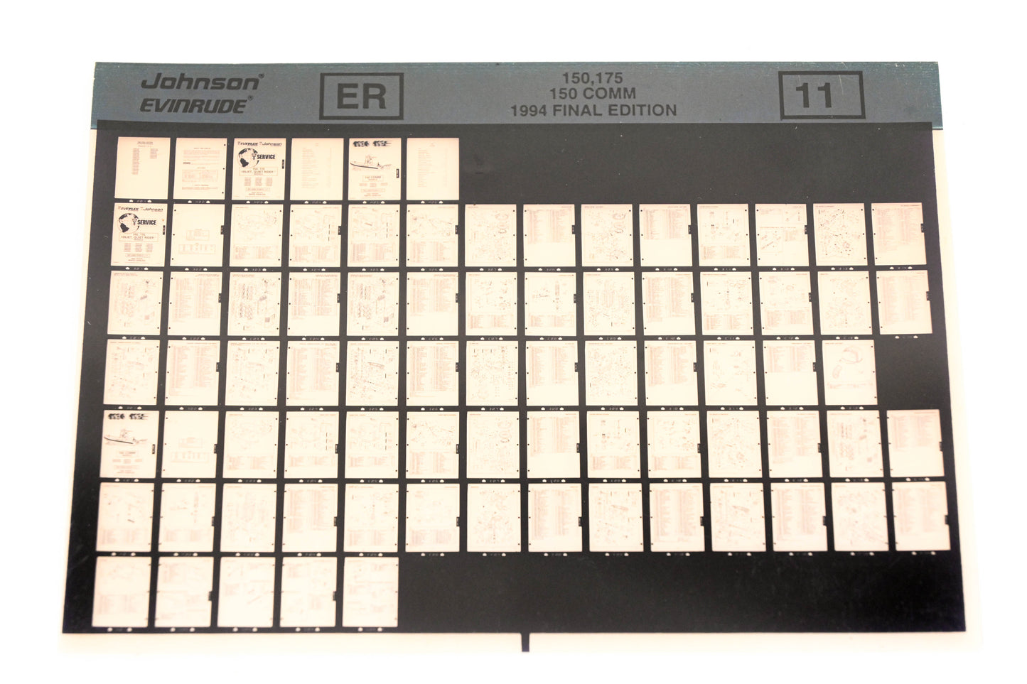 Johnson Evinrude XZA020-90 1994 Final Edition 150, 175, 150 Comm #11 Microfiche