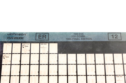 Johnson Evinrude XZA020-91 1994 Final Edition 185-225, 200 Comm #12 Microfiche