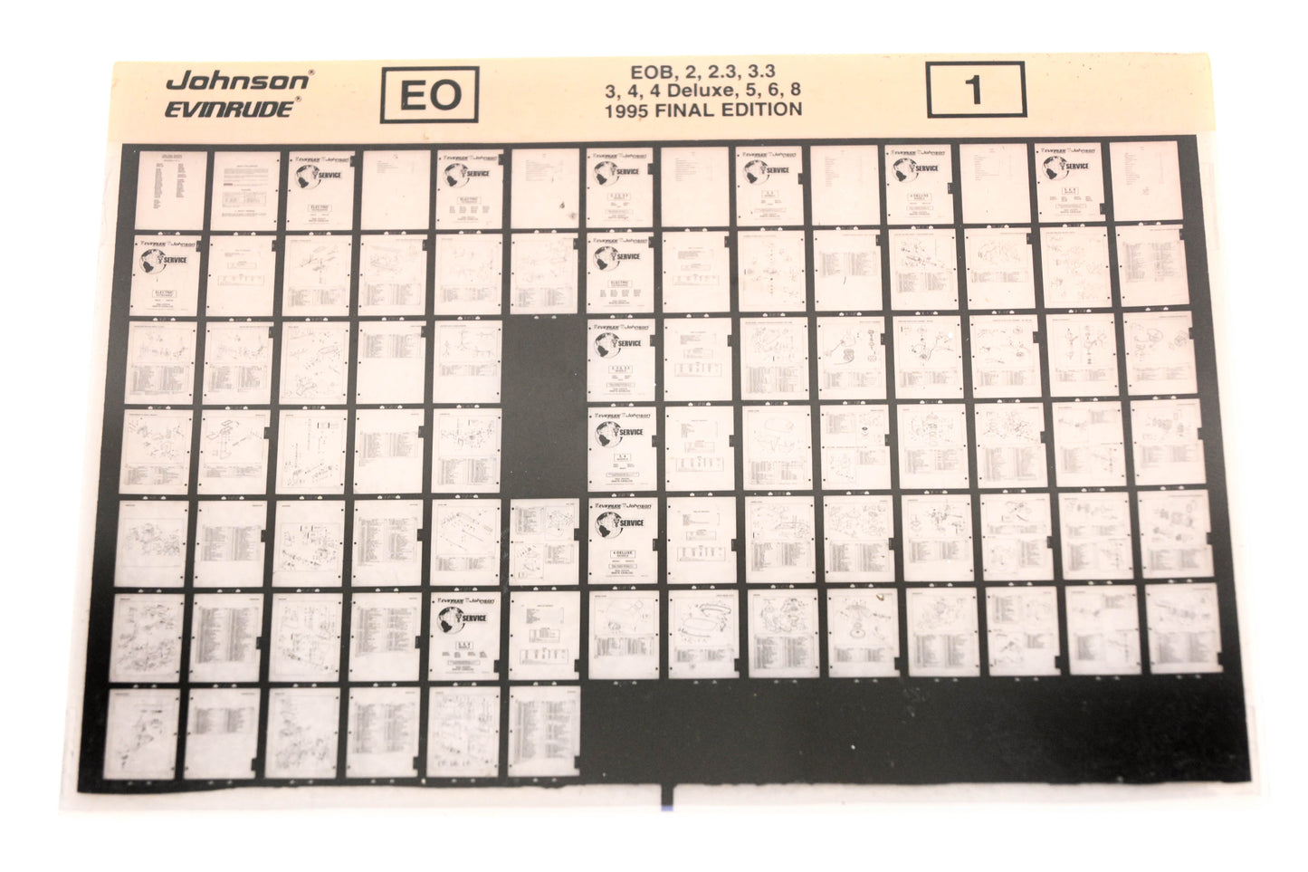 Johnson Evinrude XZA020-93 1995 Final Edition EOB 2,2.3,3.3,3,4,4 Deluse,5,6,8 #1 Microfiche
