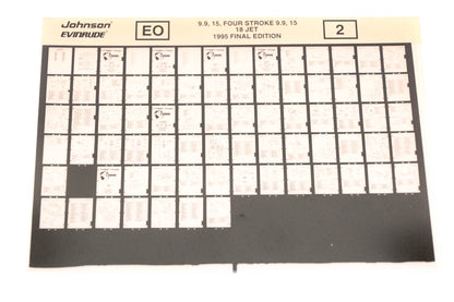 Johnson Evinrude XZA020-94 1995 Final Edition 9.9, 15, Four Stroke 9.9 ,15 ,18 Jet #2 Microfiche