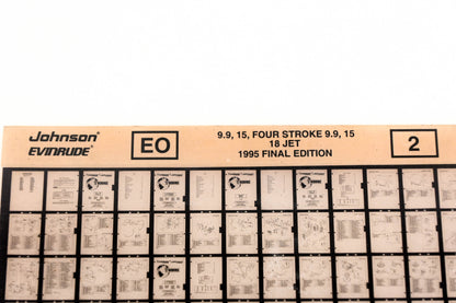 Johnson Evinrude XZA020-94 1995 Final Edition 9.9, 15, Four Stroke 9.9 ,15 ,18 Jet #2 Microfiche