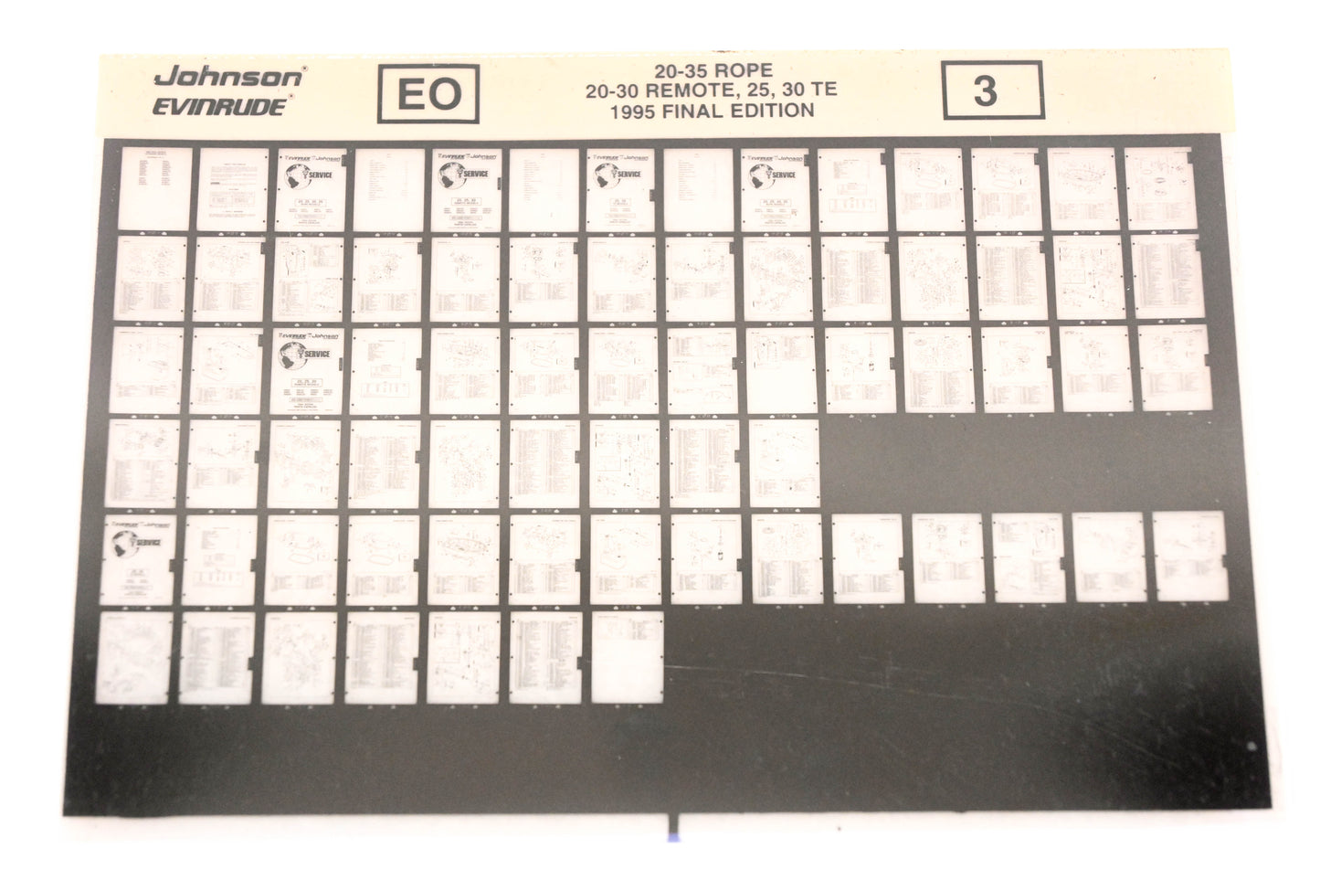 Johnson Evinrude XZA020-95 1995 Final Edition 20-25 Rope, 20-30 Remote, 25, 30 TE #3 Microfiche