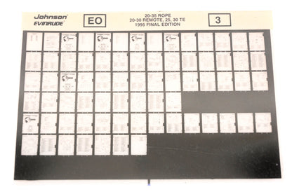 Johnson Evinrude XZA020-95 1995 Final Edition 20-25 Rope, 20-30 Remote, 25, 30 TE #3 Microfiche