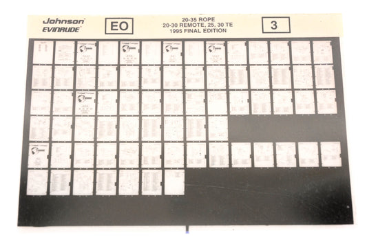 Johnson Evinrude XZA020-95 1995 Final Edition 20-25 Rope, 20-30 Remote, 25, 30 TE #3 Microfiche