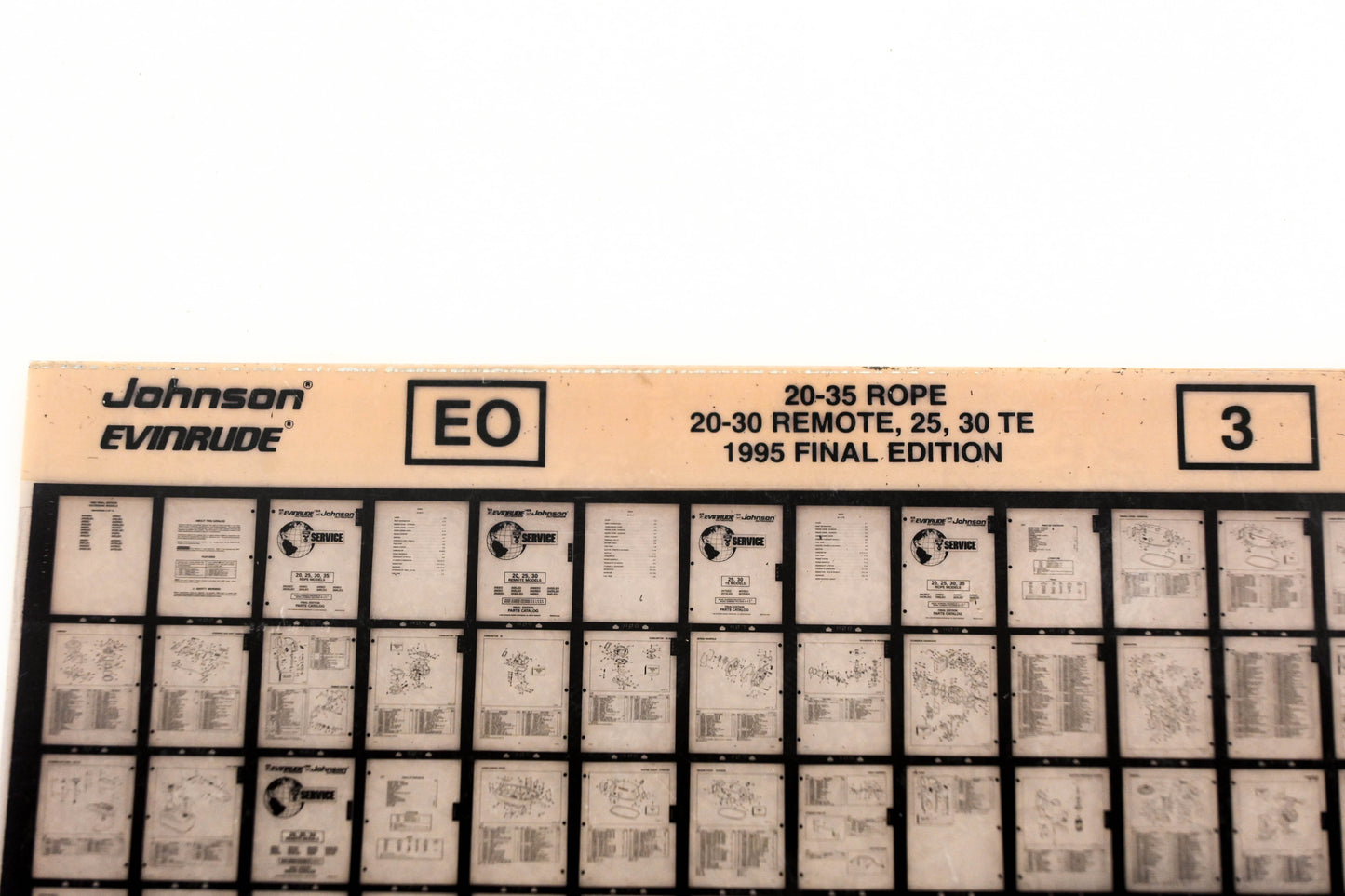 Johnson Evinrude XZA020-95 1995 Final Edition 20-25 Rope, 20-30 Remote, 25, 30 TE #3 Microfiche