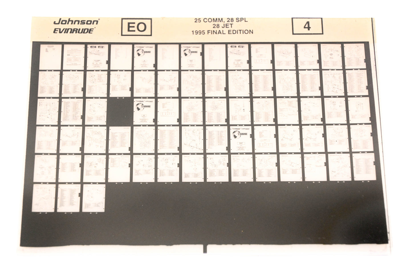 Johnson Evinrude XZA020-96 1995 Final Edition 25 Comm, 28 SPL, 28 Jet #4 Microfiche