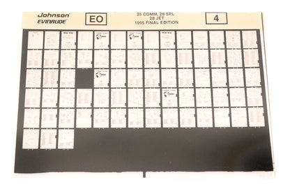 Johnson Evinrude XZA020-96 1995 Final Edition 25 Comm, 28 SPL, 28 Jet #4 Microfiche