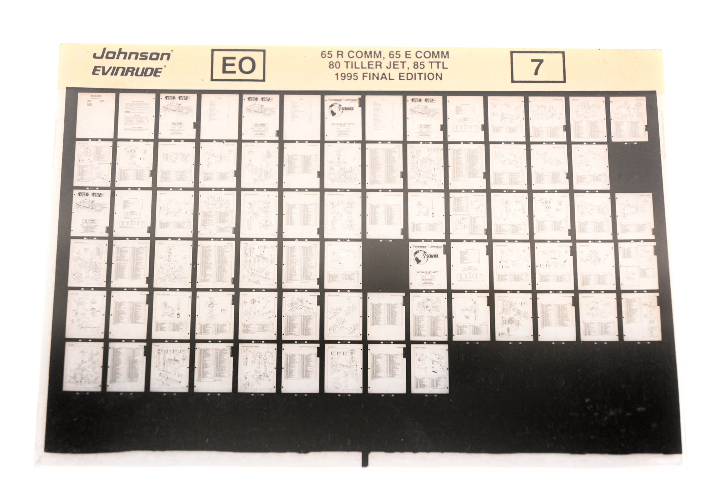 Johnson Evinrude XZA020-99 1995 Final Edition 65 R Comm, 65 E Comm, 80 Tiller Jet, 85 TTL #7 Microfiche