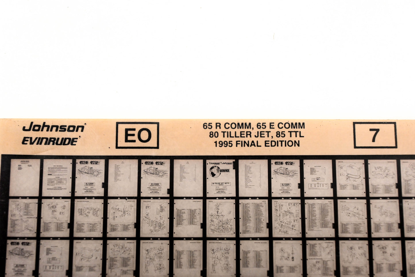 Johnson Evinrude XZA020-99 1995 Final Edition 65 R Comm, 65 E Comm, 80 Tiller Jet, 85 TTL #7 Microfiche