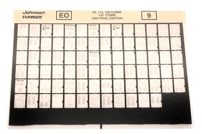 Johnson Evinrude XZA020-101 1995 Final Edition 90,115,100 Comm, 125 Comm #9 Microfiche