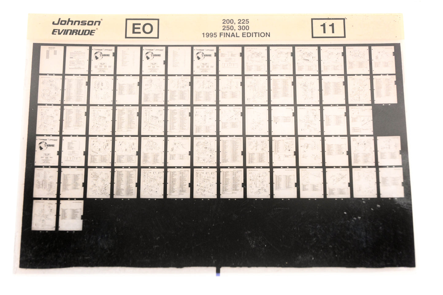 Johnson Evinrude XZA020-102 1995 Final Edition 200,225,250,300 model #11 Microfiche