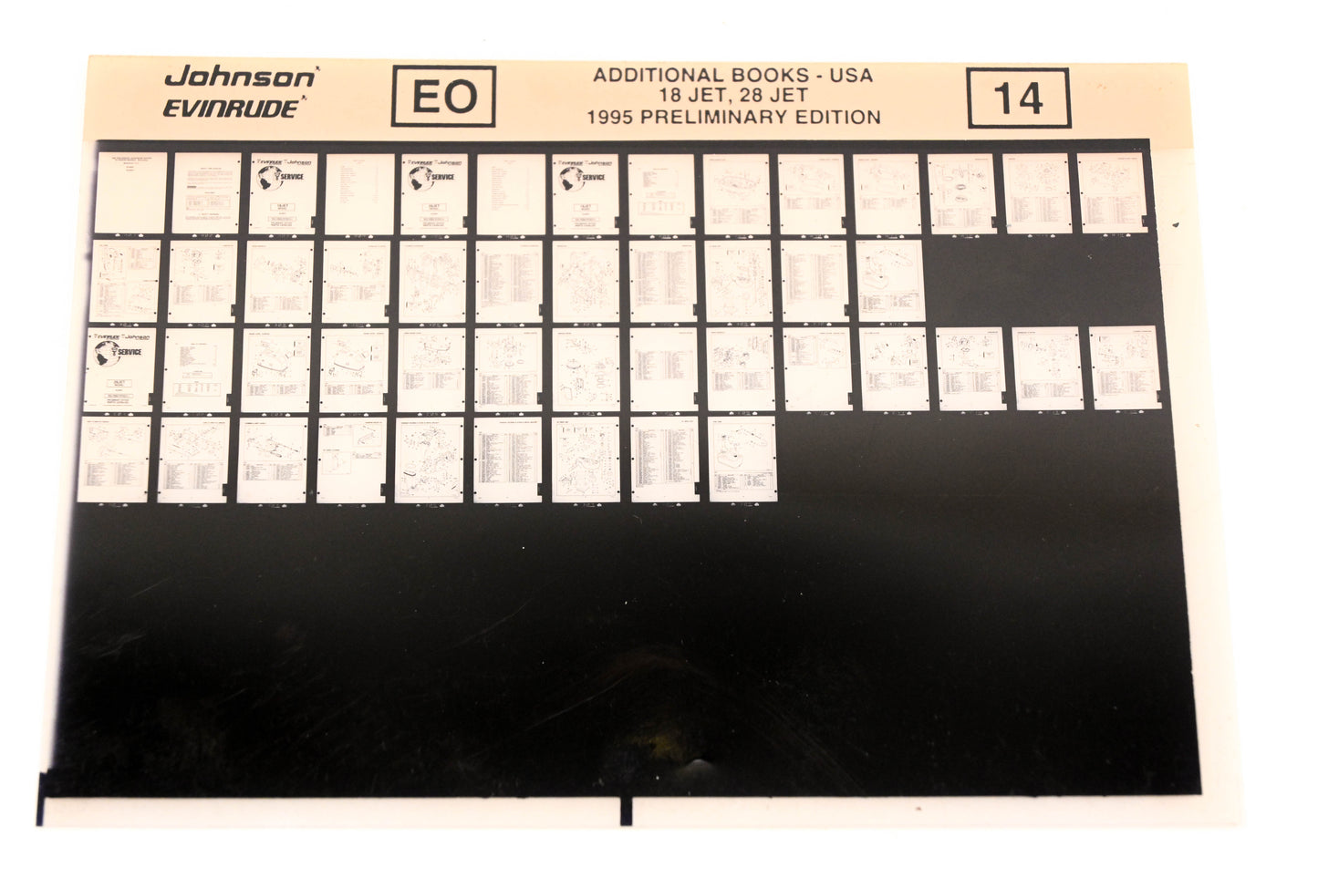 Johnson Evinrude XZA020-104 1995 Preliminary Edition USA Additional Books 18 Jet, 28 Jet #14 Microfiche