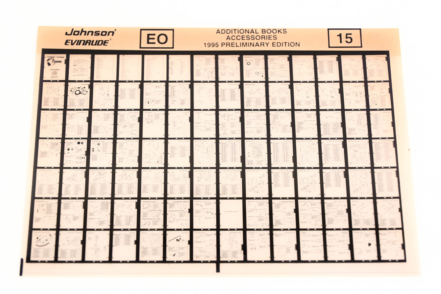 Johnson Evinrude XZA020-105 1995 Preliminary Edition Additional Book & Accessories #15 Microfiche