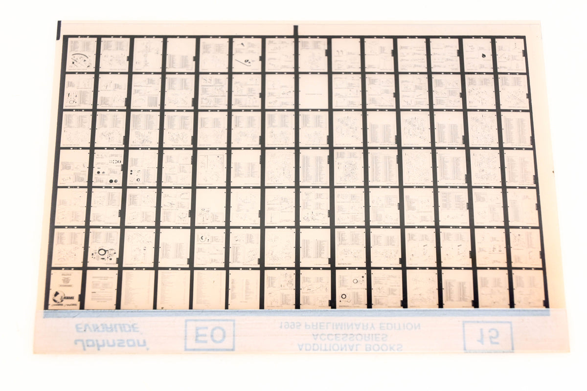 Johnson Evinrude XZA020-105 1995 Preliminary Edition Additional Book & Accessories #15 Microfiche