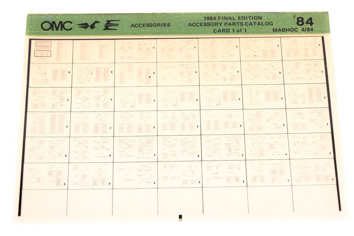 OMC XZA020-109 1984 Final Edition Accessory Parts Catalog #84 Microfiche
